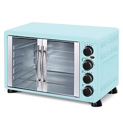 Foto van Turbotronic feo55 vrijstaande oven - met franse deuren - 55l - turquoise