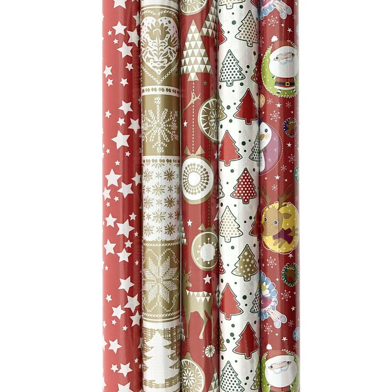 Foto van Kerstpapier cadeaupapier - inpakpapier voor kerst k23021- 8 meter x 70 cm - 4 rollen