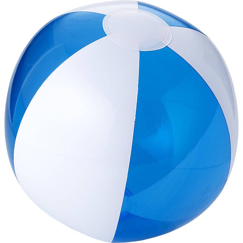 Foto van 1x opblaasbare strandballen blauw/wit 30 cm - strandballen