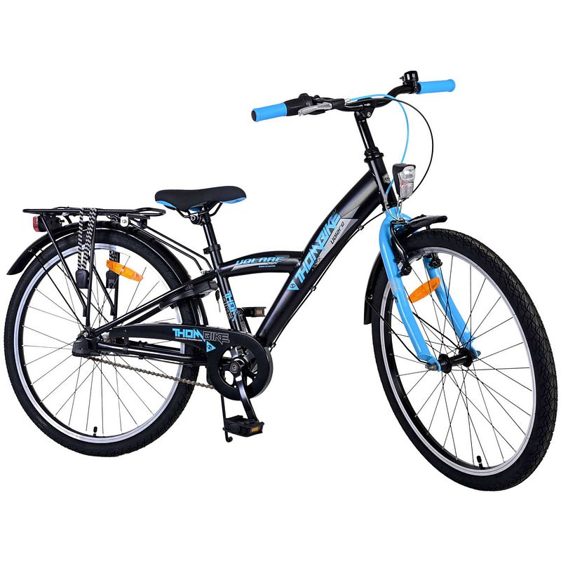 Foto van Volare thombike kinderfiets - jongens - 24 inch - zwart blauw - 3 versnellingen