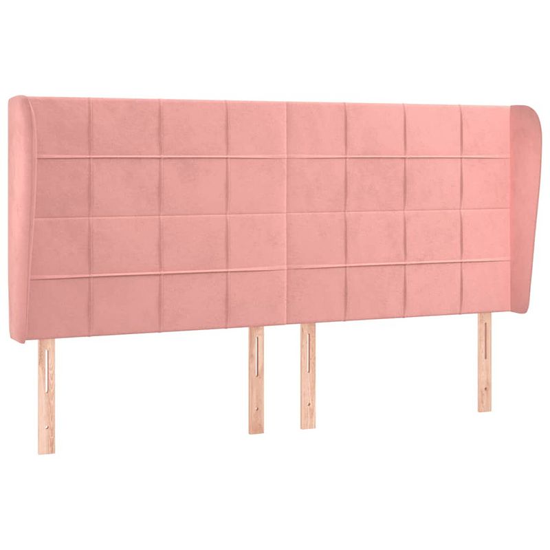 Foto van Vidaxl hoofdbord met randen 163x23x118/128 cm fluweel roze