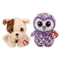 Foto van Ty - knuffel - beanie buddy - houghie dog & moonlight owl