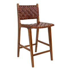 Foto van Giga meubel barkruk leer bruin - zithoogte 60cm - stoel perugia