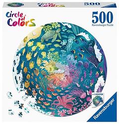 Foto van Round puzzle circle of colors - ocean/submarine (500 stukjes) - puzzel;puzzel (4005556171705)