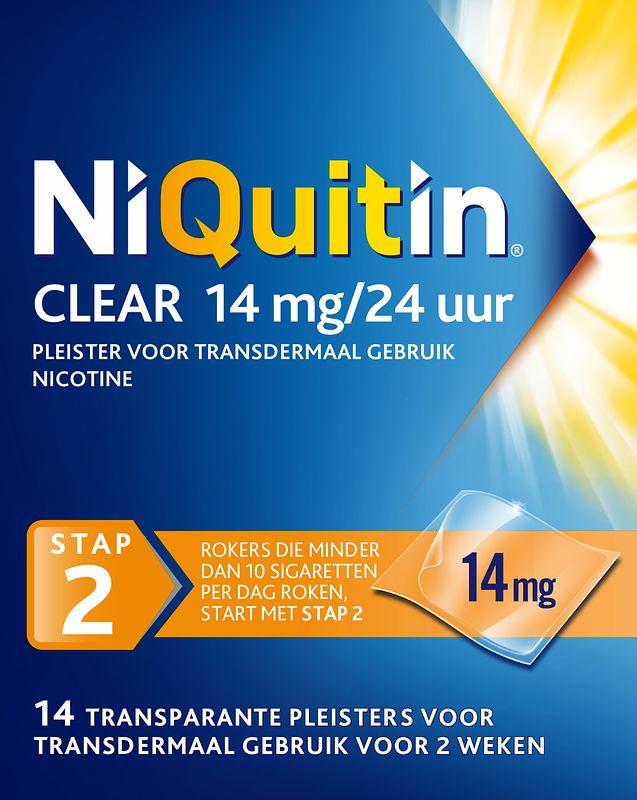 Foto van Niquitin clear pleisters 14mg stap 2