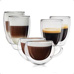 Foto van Goliving dubbelwandige koffieglazen - koffiekopjes - kopjes - glazen - theeglazen - set van 6