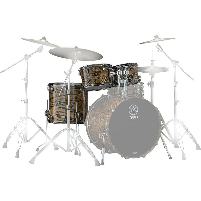 Foto van Yamaha jlhp4f3unt live custom hybrid oak natural 3d. tom set