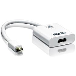 Foto van Aten vc981-at displayport / hdmi adapter [1x mini-displayport stekker - 1x hdmi-bus] wit 10.00 cm