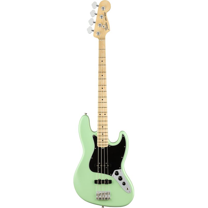 Foto van Fender american performer jazz bass satin surf green mn