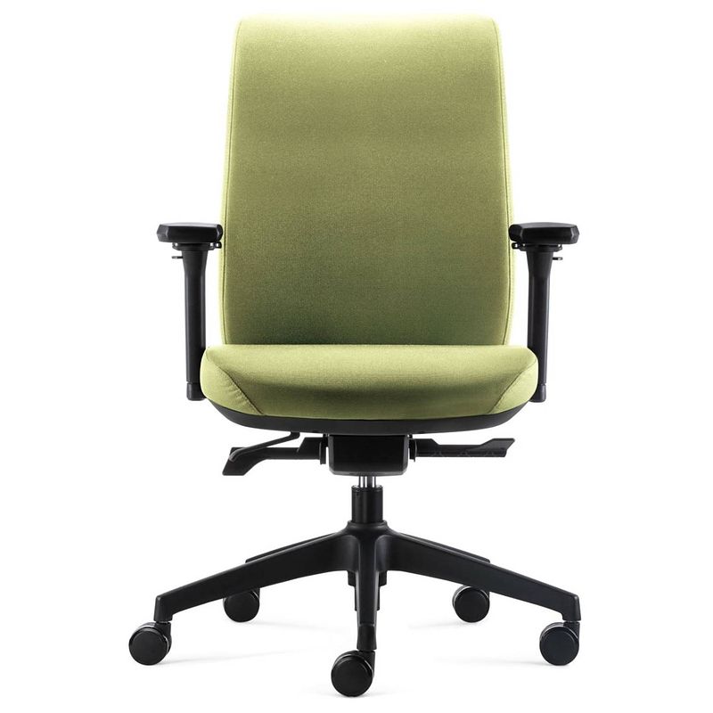 Foto van 24designs move synchro-4 ergonomische bureaustoel en1335 - groene stof - zwart onderstel