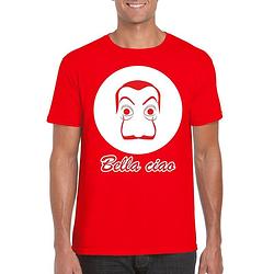 Foto van Rood bankovervaller t-shirt voor heren s - feestshirts