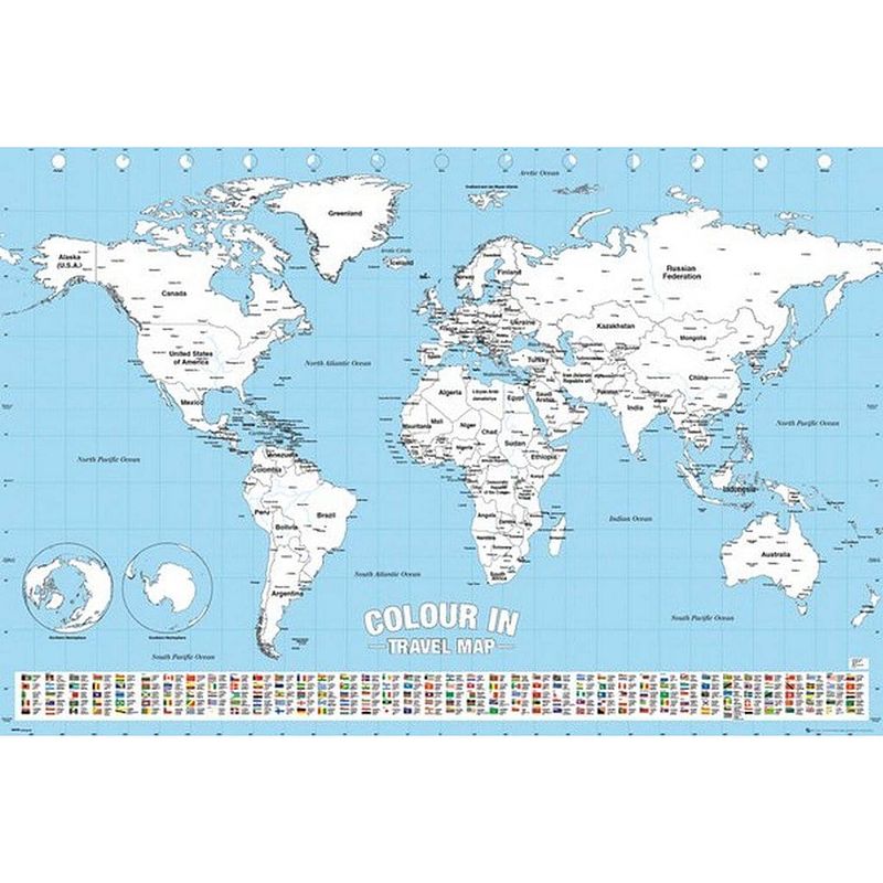 Foto van Gbeye world map colour in poster 91,5x61cm