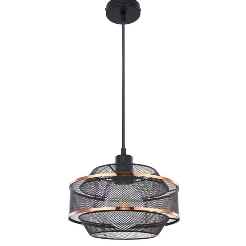 Foto van Industriële hanglamp bellona - l:25cm - e27 - metaal - zwart