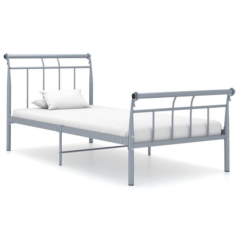 Foto van Vidaxl bedframe metaal grijs 90x200 cm