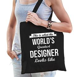 Foto van Worlds greatest designer tas zwart volwassenen - werelds beste ontwerper cadeau tas - feest boodschappentassen