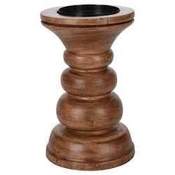 Foto van Nampook - candle holder wood 20 cm brown