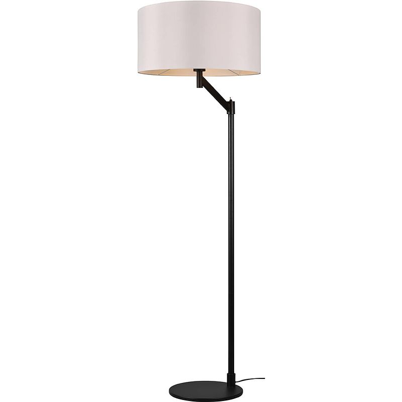 Foto van Led vloerlamp - vloerverlichting - trion cindy - e27 fitting - rond - mat zwart - aluminium