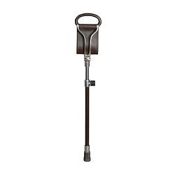 Foto van Classic canes wandelstok met zitje - promenade - donkerbruin - leer - zithoogte 50 - 75 cm - loop hoogte 66 - 91 cm