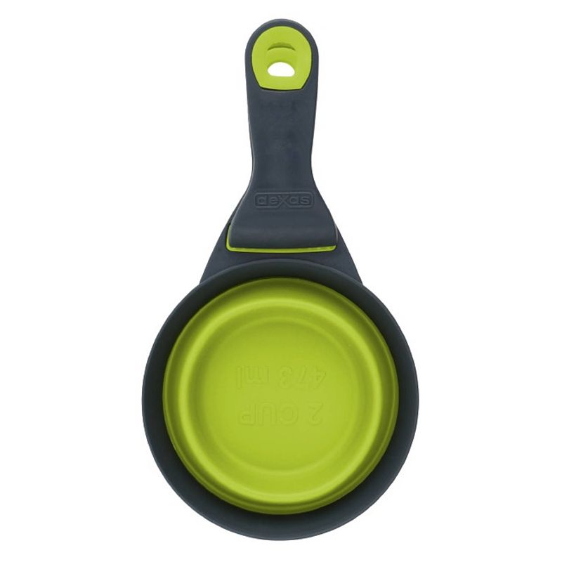 Foto van Popware reisvoerbak klipscoop 473 ml siliconen groen/antraciet