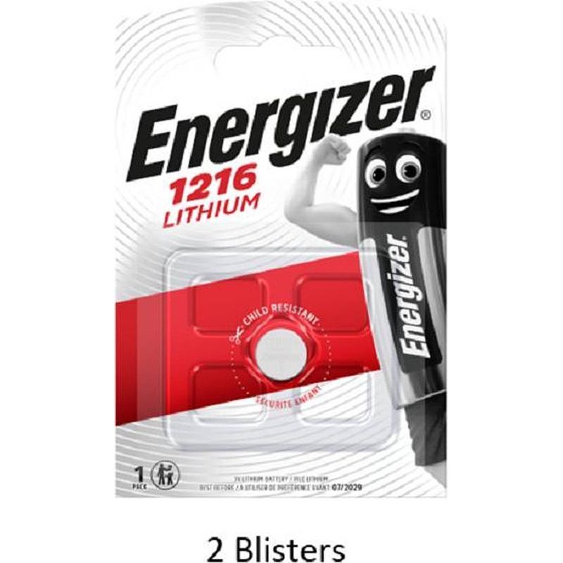 Foto van 2 stuks (2 blisters a 1 stuk) energizer lithium cr1216 3v