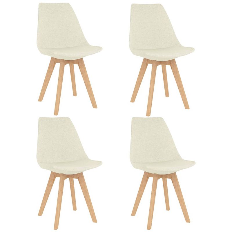 Foto van Vidaxl eetkamerstoelen 4 st stof crème