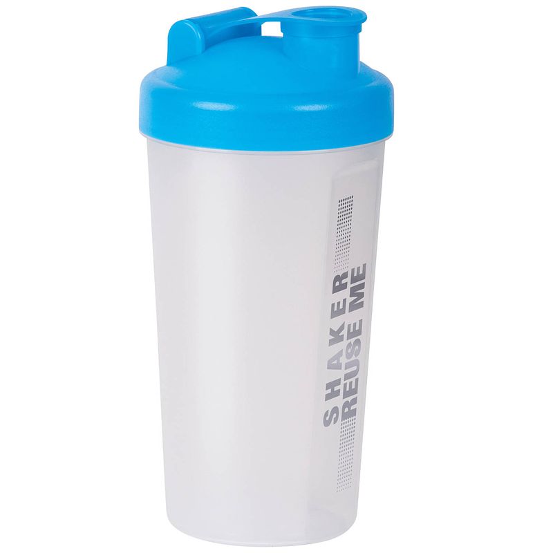 Foto van Juypal shakebeker/shaker/bidon - 700 ml - blauw - kunststof - shakebekers