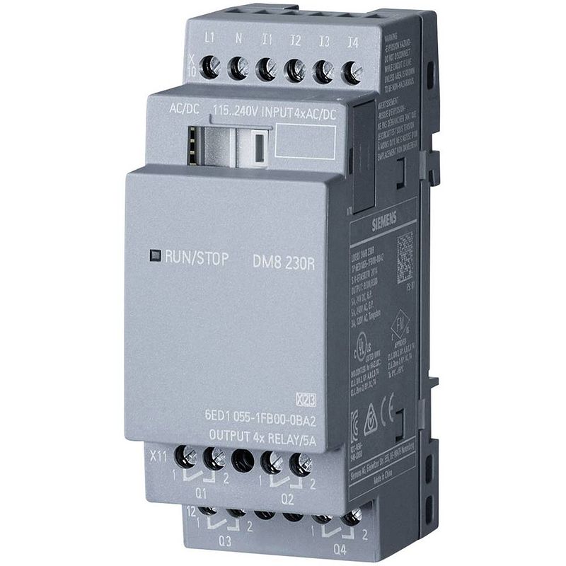 Foto van Siemens logo! dm8 230r 0ba2 plc-uitbreidingsmodule 115 v/ac, 115 v/dc, 230 v/ac, 230 v/dc