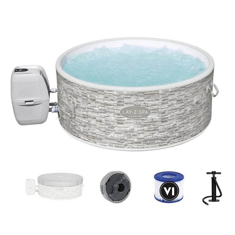 Foto van Bestway - jacuzzi - lay-z-spa - vancouver plus - opblaasbaar - bubbelbad - incl. toebehoren - ø155cm