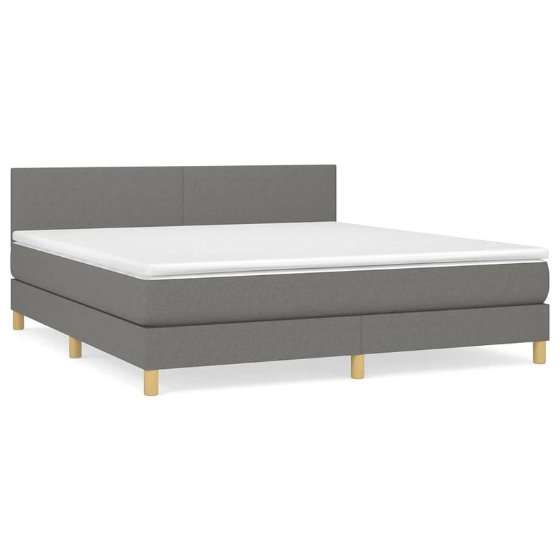 Foto van The living store boxspringbed - donkergrijs - 180x200 cm - pocketvering matras