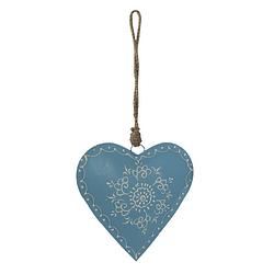 Foto van Clayre & eef decoratie hanger 16*5*16 cm blauw ijzer woondecoratie blauw woondecoratie