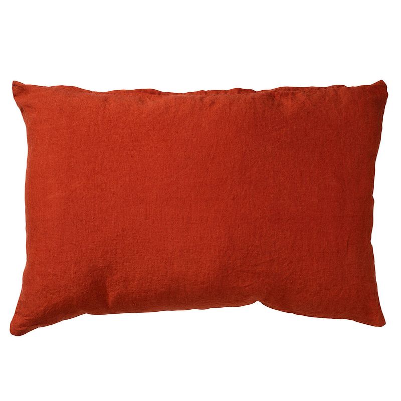 Foto van Dutch decor linn - kussenhoes linnen potters clay 40x60 cm - oranje - rood