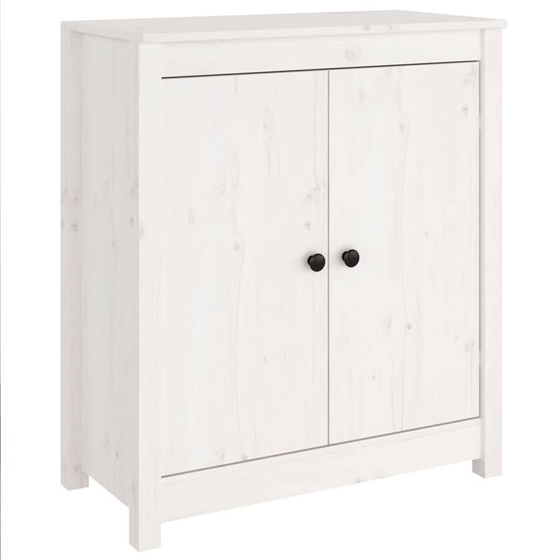 Foto van Vidaxl dressoir 70x35x80 cm massief grenenhout wit