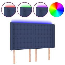 Foto van The living store hoofdbord - led - blauw - 147x16x118/128 cm - verstelbaar