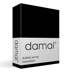 Foto van Damai dubbel jersey hoeslaken - 100% dubbel gebreide jersey katoen - 2-persoons (140/150x200/210/220 cm) - black