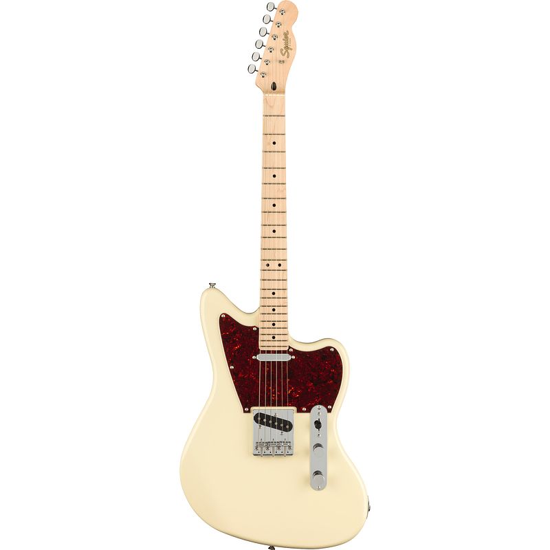 Foto van Squier paranormal offset telecaster olympic white mn elektrische gitaar