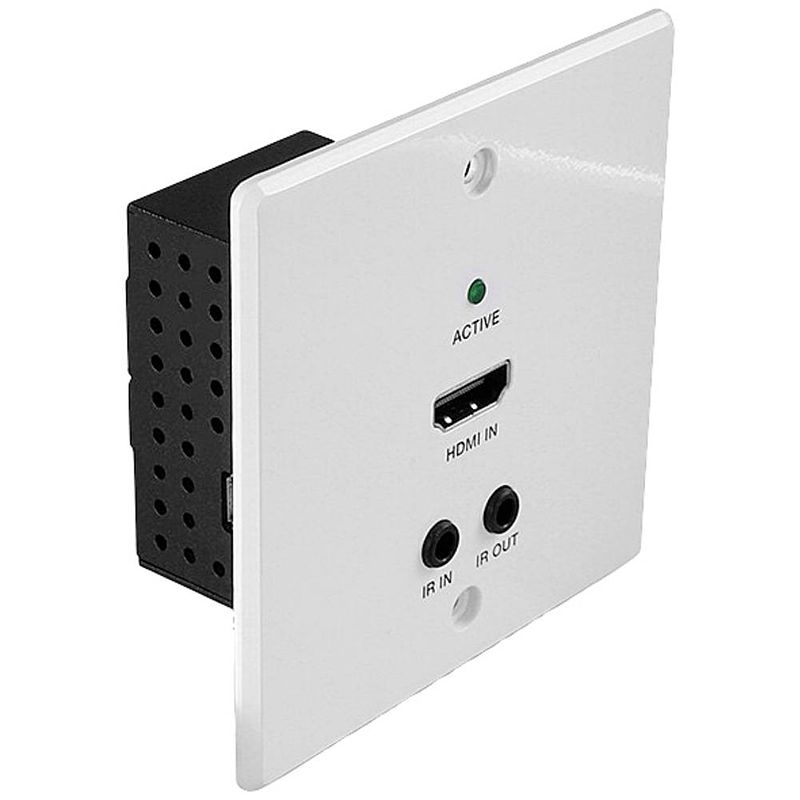 Foto van Lindy 70m cat.6 hdmi 4k60, ir & rs-232 hdbaset eu wall plate extender, transmitter hdmi, ir (3.5 mm jackplug) extender (verlenging) 70 m