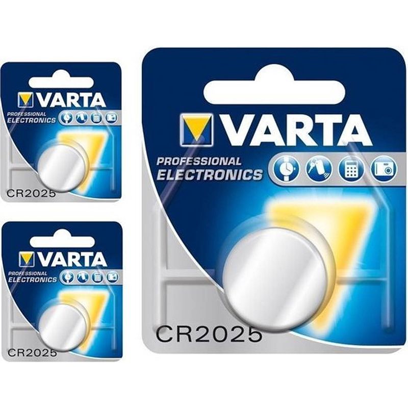 Foto van 3 stuks - varta professional electronics cr2025 6025 3v 170mah knoopcel batterij