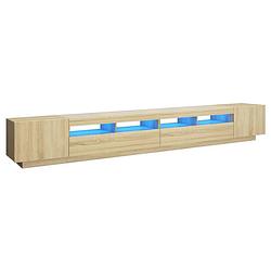 Foto van The living store tv-meubel sonoma eiken - 300x35x40 cm - met rgb led-verlichting