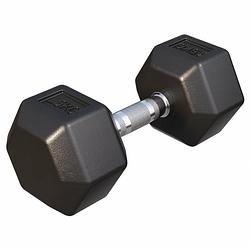 Foto van Gorilla sports dumbell - 15 kg - gietijzer (rubber coating) - hexagon