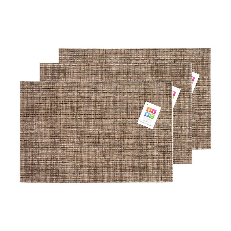 Foto van Placemats hampton - 6x - bruin geweven - pvc - 30 x 45 cm - placemats