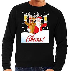 Foto van Foute kersttrui cheers met dronken kerstman zwart voor heren 2xl (56)