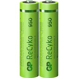 Foto van Gp recyko aaa 950mah 2 stuks oplaadbare nimh batterij