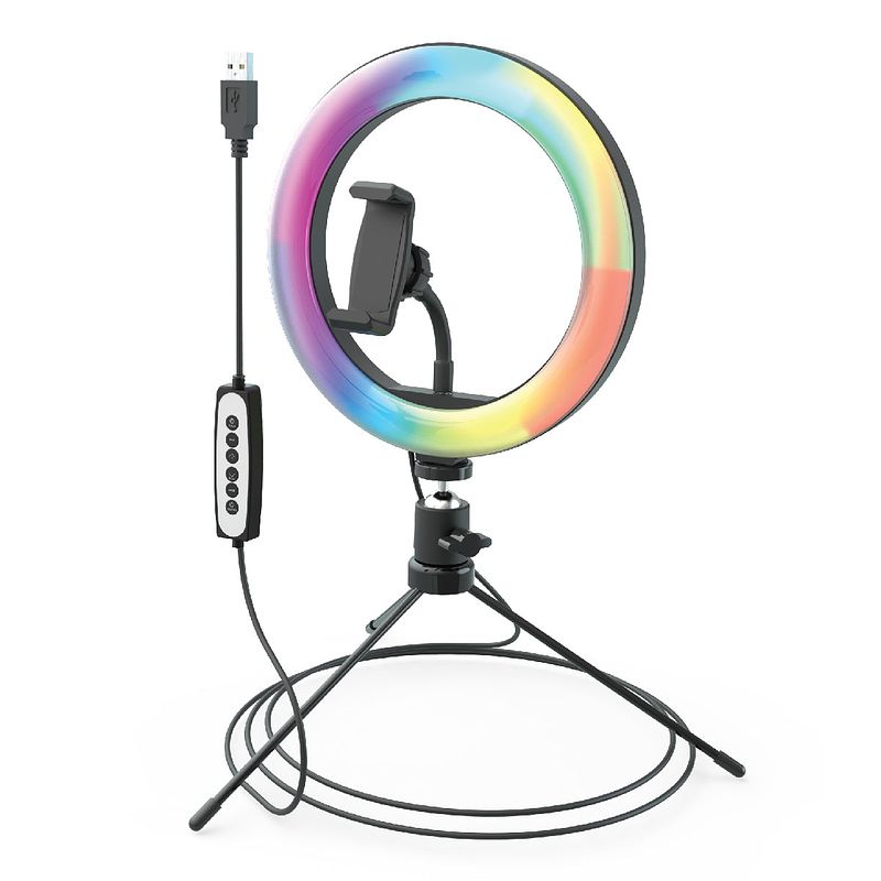 Foto van Digipower shooting star rgb ringlicht met statief en smartphonehouder