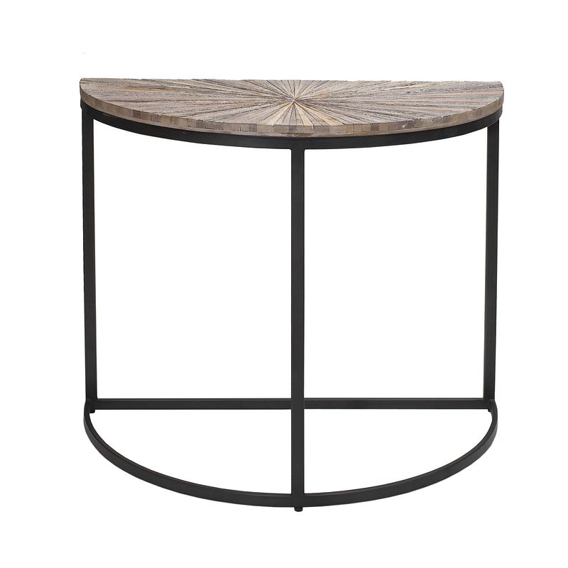 Foto van Ptmd vic natural sidetable halfrond ijzeren frame