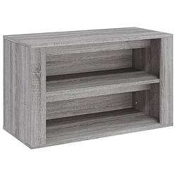 Foto van The living store schoenenrek - schoenenkast - afmetingen- 75 x 35 x 45 cm - kleur- grijs sonoma eiken - materiaal-