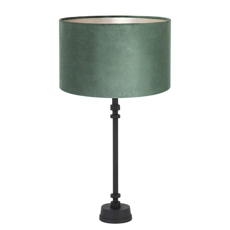 Foto van Light & living howell tafellamp zwart met groen kap