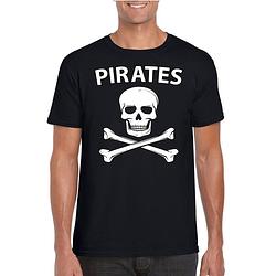 Foto van Piraten verkleed shirt zwart heren - piraten kostuum - verkleedkleding 2xl