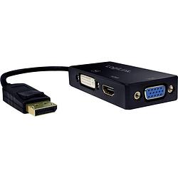 Foto van Logilink cv0109 adapter [1x displayport stekker - 1x dvi-bus 24+1-polig, hdmi-bus, vga-bus] zwart