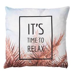 Foto van Dutch decor relax - kussenhoes met tekst multicolor 45x45 cm