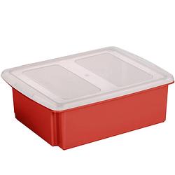 Foto van Sunware opslagbox kunststof 17 liter rood 45 x 36 x 14 cm met deksel - opbergbox